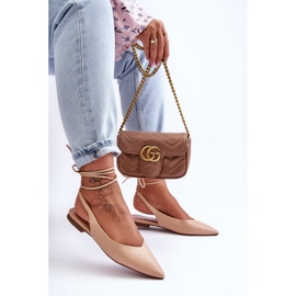 PG1 Bailarinas Lilly Ann con cordones para mujer beige 3