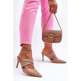 Inna Zapatillas Piel Tacón Alto Aveline Beige Oscuro 1