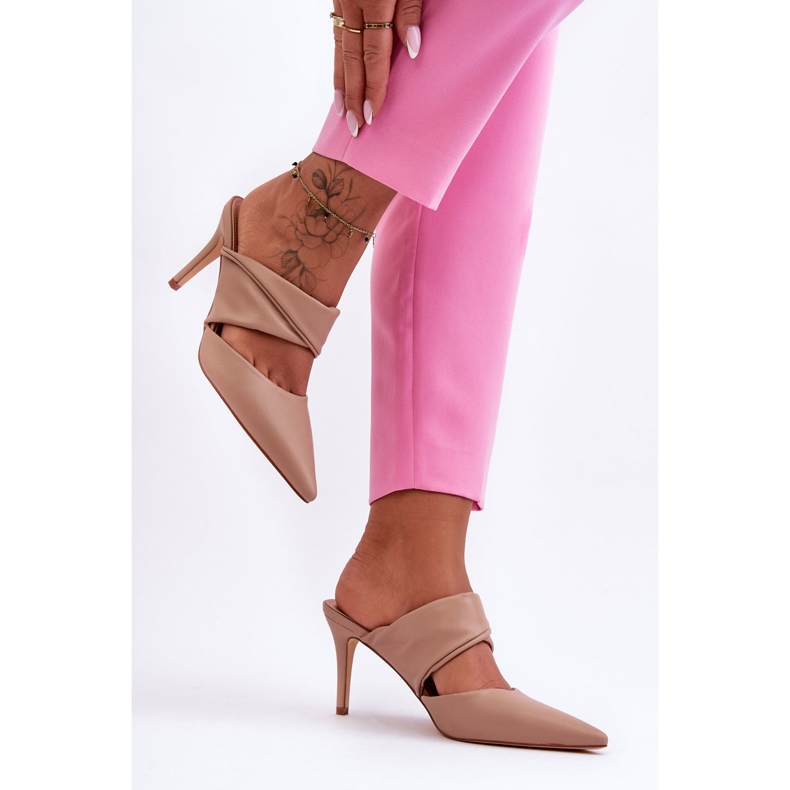 Inna Zapatillas Piel Tacón Alto Aveline Beige Oscuro 2