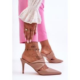 Inna Zapatillas Piel Tacón Alto Aveline Beige Oscuro 3