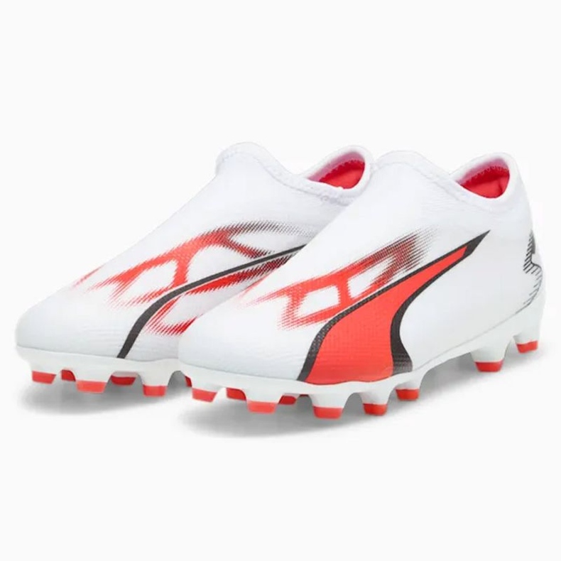 Puma Ultra Match Ll FG/AG Jr 107514-01 zapatos de fútbol blanco blanco 1