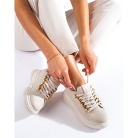 Deportivas de mujer beige con cadena Shelovet 1