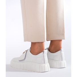 Zapatos plataforma de mujer Vinceza blancos 3