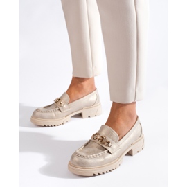 Zapatos brogue dorados con adorno Shelovet 3