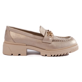 Zapatos brogue dorados con adorno Shelovet 2
