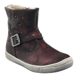 American Club Botas de invierno, botas burdeos con cremallera americana. rojo 1