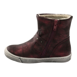 American Club Botas de invierno, botas burdeos con cremallera americana. rojo 2