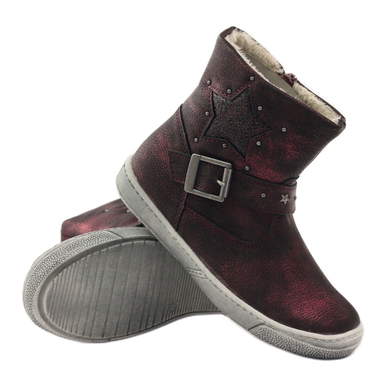 American Club Botas de invierno, botas burdeos con cremallera americana. rojo 3 American Club Botas de invierno, botas burdeos con cremallera americana. rojo 3