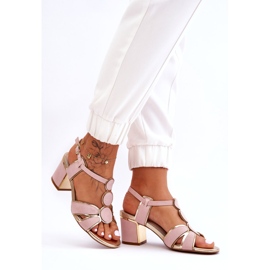 Evento Sandalias Mujer Piel Tacón Bajo Rosa Riley rosado 4