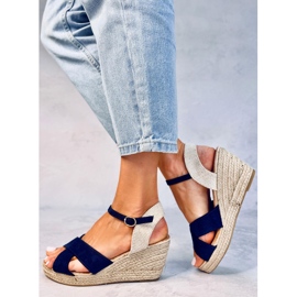 Sandalias cuña alpargata Willa Blue azul 5