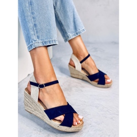 Sandalias cuña alpargata Willa Blue azul 4