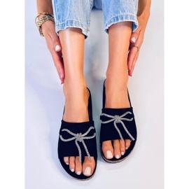 Chanclas de corcho con pedrería Dietz Black negro 2