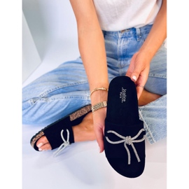 Chanclas de corcho con pedrería Dietz Black negro 4
