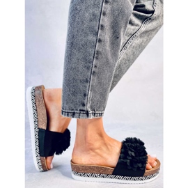 Pantuflas Flor Negra Sur negro 5
