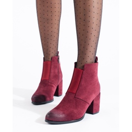 Botas de mujer granate sobre poste con elástico Shelovet rojo 1