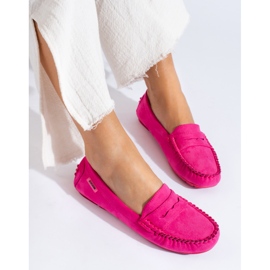 Mocasines mujer ante elástico Shelovet fucsia rosa 1