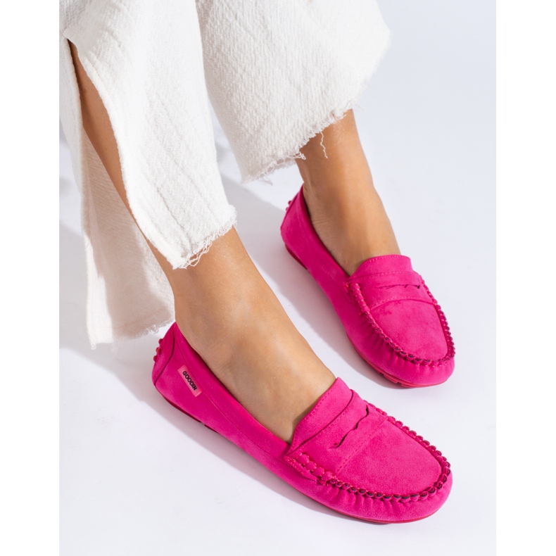 Mocasines mujer ante elástico Shelovet fucsia rosa 1
