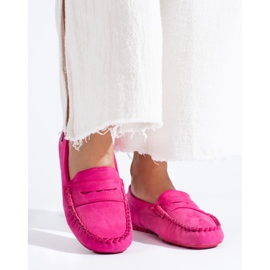 Mocasines mujer ante elástico Shelovet fucsia rosado 2