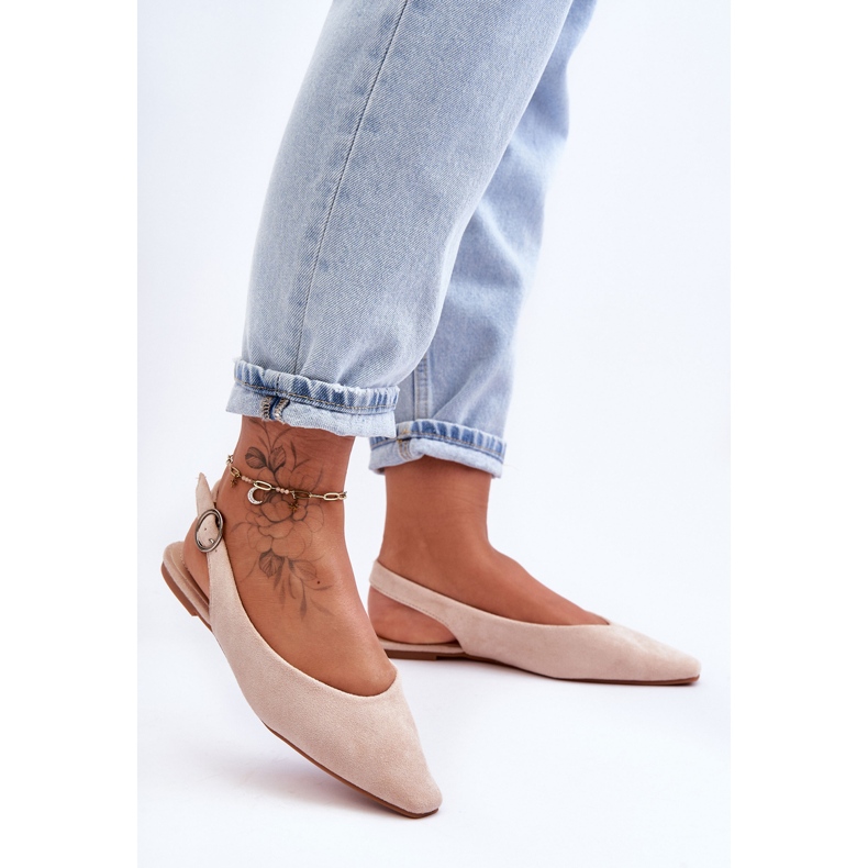 PS1 Kenra Bailarinas de ante beige para mujer 1