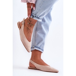 PS1 Kenra Bailarinas de ante beige para mujer 2