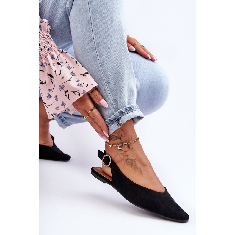 PS1 Bailarinas Kenra de ante negro para mujer 2