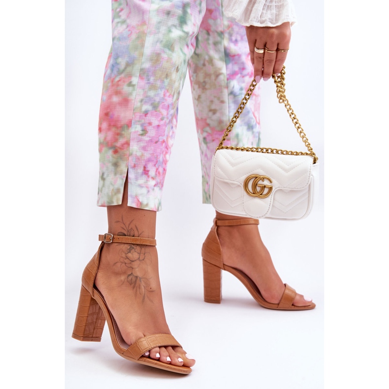 Sandalias En Polo Estampado Serpiente Marrón Hacia 2