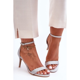Sandalias plateadas de tacón alto Shiny Gedna plata 6