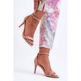 Sandalias Clásicas De Ante Sobre Tacón Tossa Beige 4