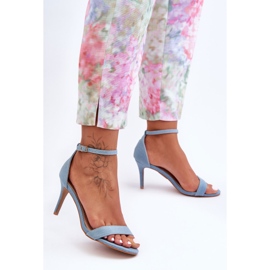 Sandalias Tacón Clásicas Tejido Tossa Azul 1