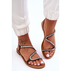Sandalias con adornos Hayen de mujer de color negro 3