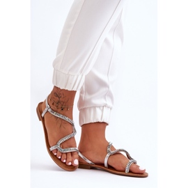 Sandalias sin cordones Hayen Silver para mujer con adornos plata 2