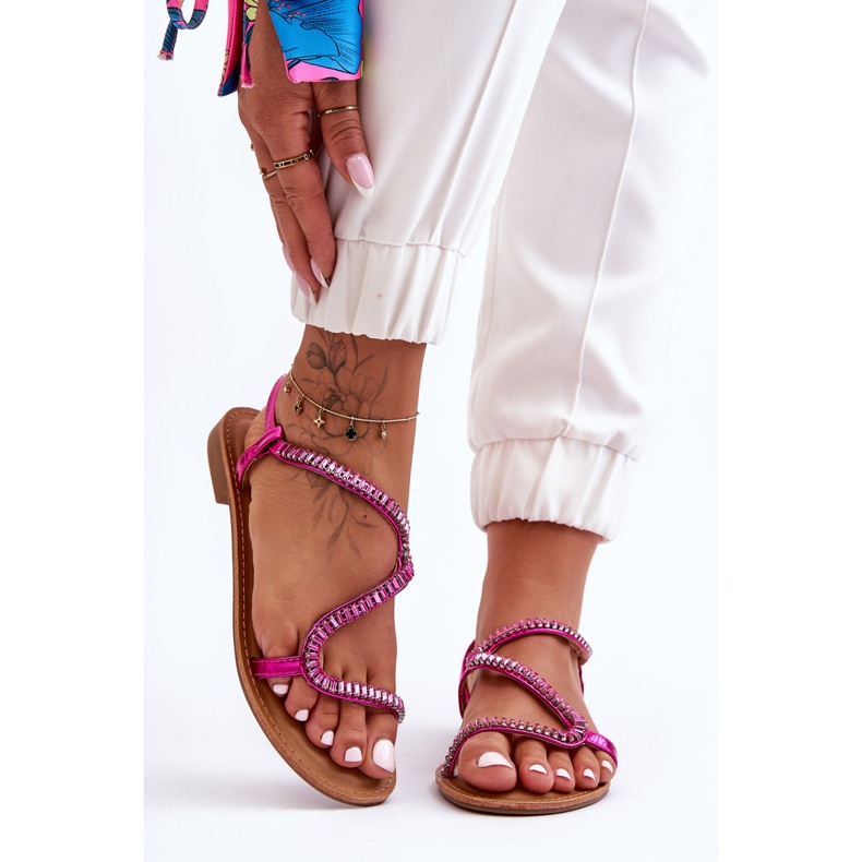 Hayen Mujer Slip-on Sandalias Con Adornos Rosa 1