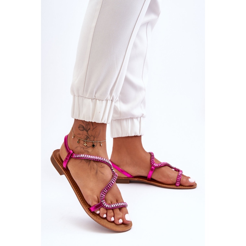 Hayen Mujer Slip-on Sandalias Con Adornos Rosa 2