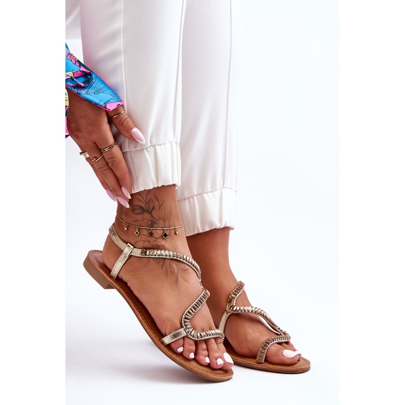 Sandalias sin cordones de mujer Hayen doradas dorado 1