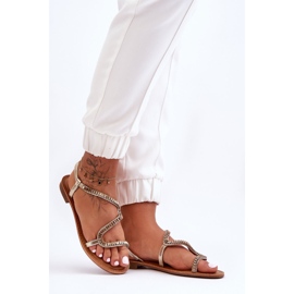 Sandalias sin cordones de mujer Hayen doradas dorado 2