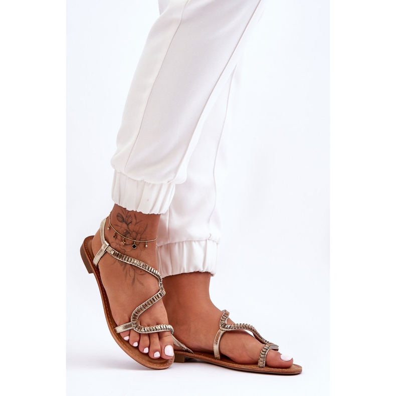 Sandalias sin cordones de mujer Hayen doradas dorado 2