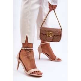 Sandalias Clásicas De Ante Sobre Tacón Tossa Beige Claro 2