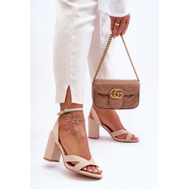 Sandalias Clásicas Piel Tacón Zipola Beige 1