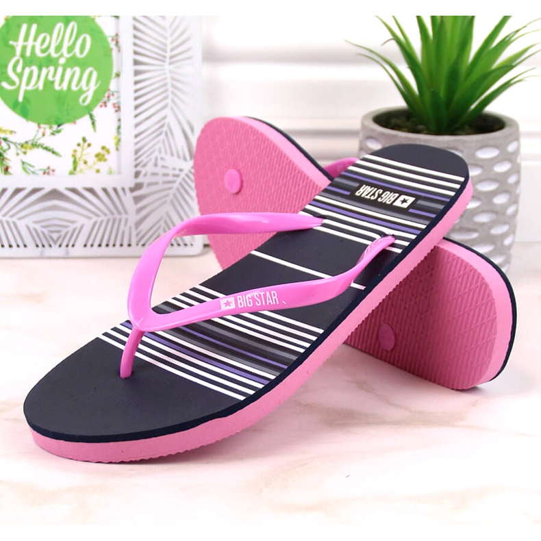 Chanclas planas Big Star W JJ274A352 rosa 1
