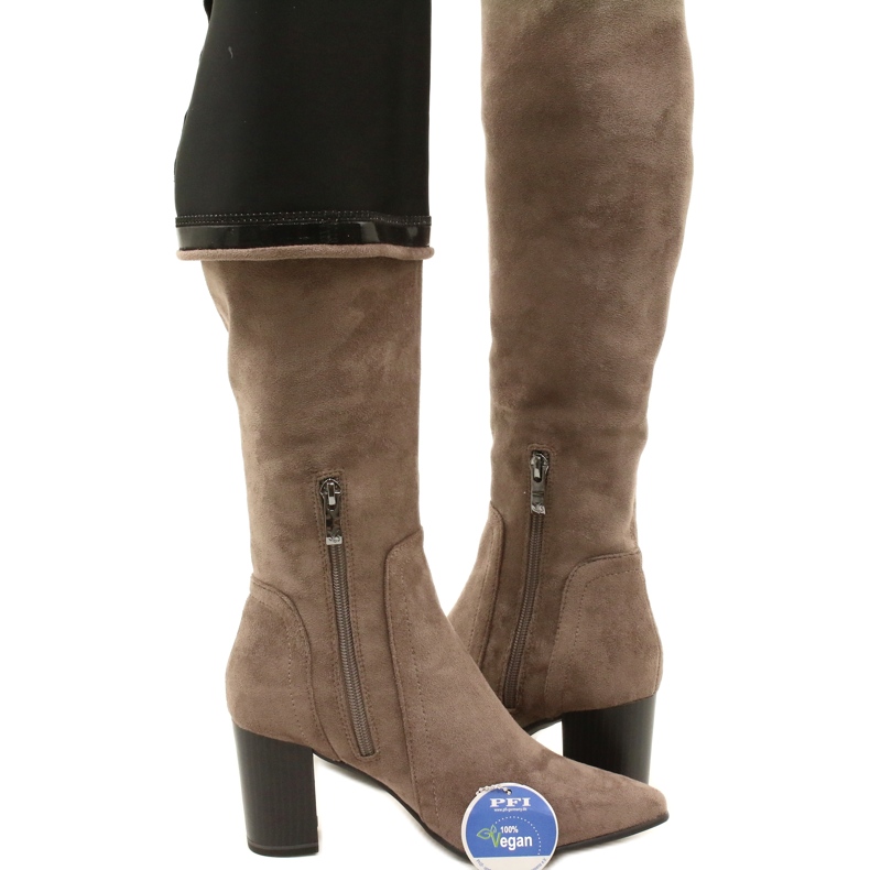 Botas de mujer elásticas color topo Caprice 9-25521-41 355 botas por encima de la rodilla beige 5 Botas de mujer elásticas color topo Caprice 9-25521-41 355 botas por encima de la rodilla beige 5