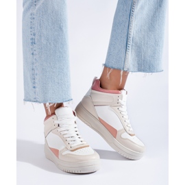 Deportivas altas Shelovet beige mujer 1