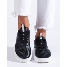 Deportivas mujer caladas Shelovet negras negro 2