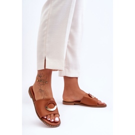 Pantuflas de mujer con adornos de jerez marrón 5