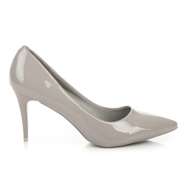 Comer Tacones lacados con estilo gris 3