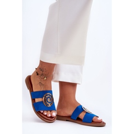 Zapatillas de moda con decoración de espejo Blue Deep Breath azul 1 Zapatillas de moda con decoración de espejo Blue Deep Breath azul 1