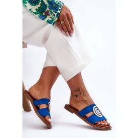 Zapatillas de moda con decoración de espejo Blue Deep Breath azul 6
