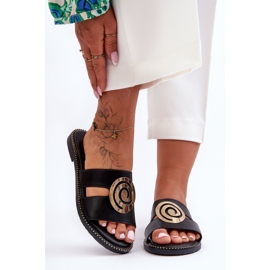 Zapatillas de moda con decoración de espejo Black Deep Breath negro 1 Zapatillas de moda con decoración de espejo Black Deep Breath negro 1