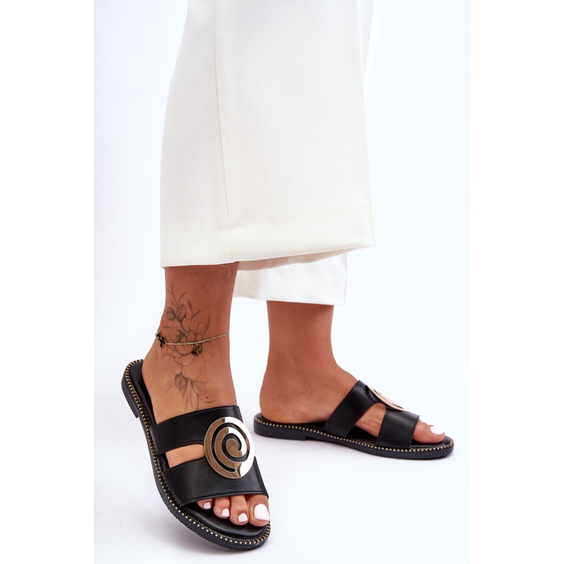 Zapatillas de moda con decoración de espejo Black Deep Breath negro 2 Zapatillas de moda con decoración de espejo Black Deep Breath negro 2