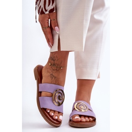 Pantuflas De Moda Con Decoración De Espejo Púrpura Aliento Profundo 1