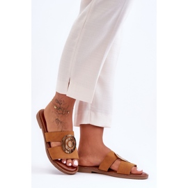 Pantuflas De Moda Con Decoración De Espejo Camel Deep Breath marrón 1 Pantuflas De Moda Con Decoración De Espejo Camel Deep Breath marrón 1